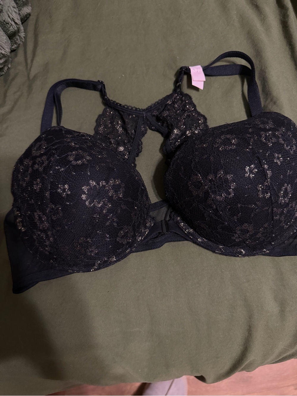 Victoria's Secret Black Lace Racerback Push-Up Bra